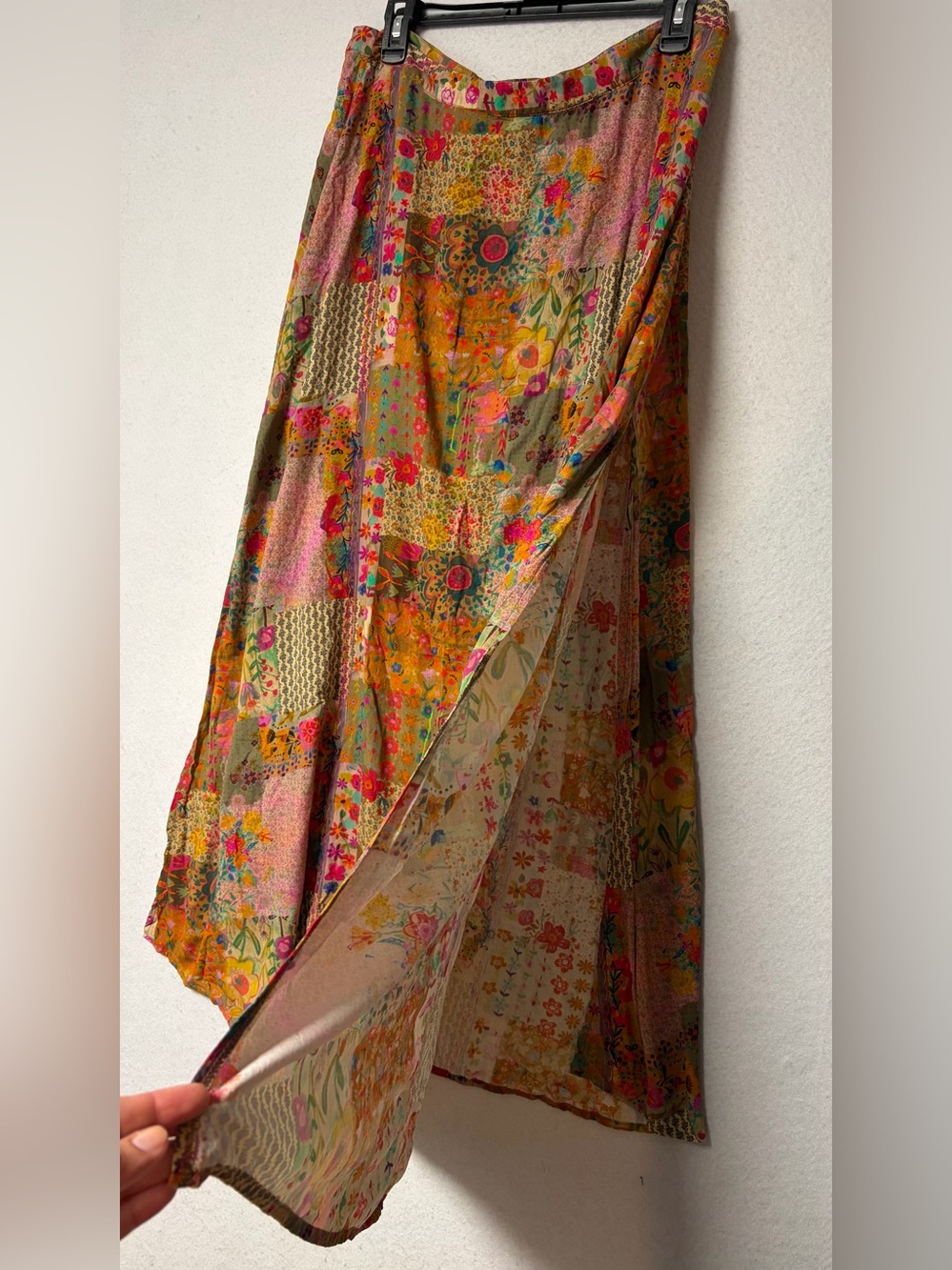 Natural Life Patchwork Floral Maxi Skirt Boho Cottagecore Minimalist Size XL - Picture 6 of 11